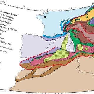 Tectonic Map Of MesozoicCenozoic Mountain Belts And Ocean Basins In