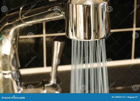 Tap With A Water Stream Stock Image Image Of Macro Metal 23894175