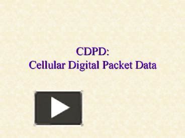 PPT CDPD Cellular Digital Packet Data PowerPoint Presentation Free