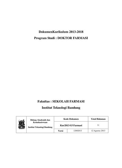 DokumenKurikulum Program Studi DOKTOR FARMASI