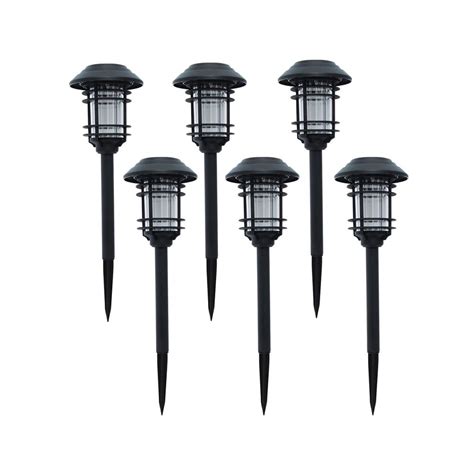 Hampton Bay Black Solar Led Path Light 6 Pack The Home Depot Canada