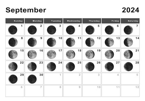 Calend Rio Lunar De Setembro De Ciclos Da Lua Fases Da Lua