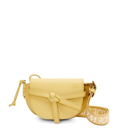 Womens Loewe Yellow Mini Gate Dual Cross Body Bag Harrods {countrycode}