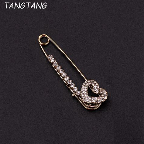 TANGTANG Rhinestone Pin Brooches For Women Vintage Sweater Heart Pin