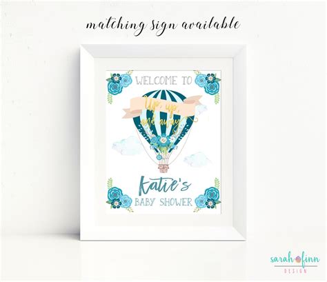 Hot Air Balloon Baby Shower Invitation Up Up And Away Etsy