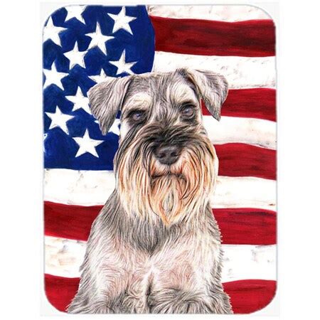 Carolines Treasures USA American Flag With Schnauzer Mouse Pad Hot Pad Or Trivet KJ1158MP Zoro