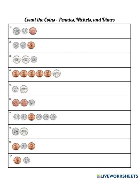 Free counting pennies nickels and dimes worksheet, Download Free counting pennies nickels and ...