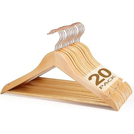 Amazon HOUSE DAY Wooden Hangers 20 Pack Wood Clothes Hangers