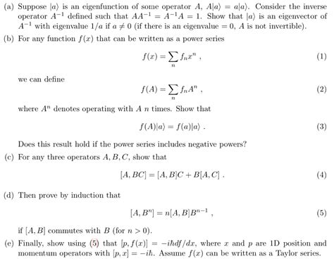 Solved (a) Suppose (a) is an eigenfunction of some operator | Chegg.com