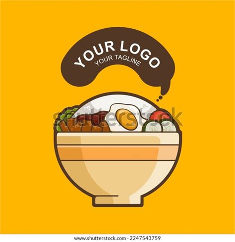 Rice Bowl Logo Culinary Warm Cute Stock Vector (Royalty Free ...