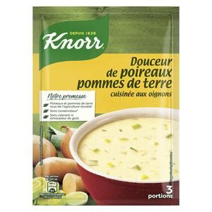 Knorr Soupe Douceur de poireaux pommes de terre cuisinée aux oignons