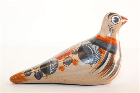 Mexican Vintage Tonala Pottery Hand Painted Bird For Sale At 1stDibs