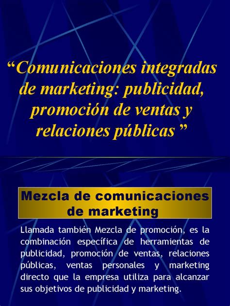 Comunicaciones Integradas De Marketing Una Perspectiva General De Las Estrategias Y