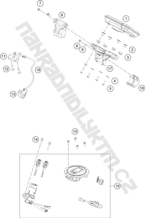 Náhradní díly KTM Schéma INSTRUMENTS LOCK SYSTEM pro model KTM