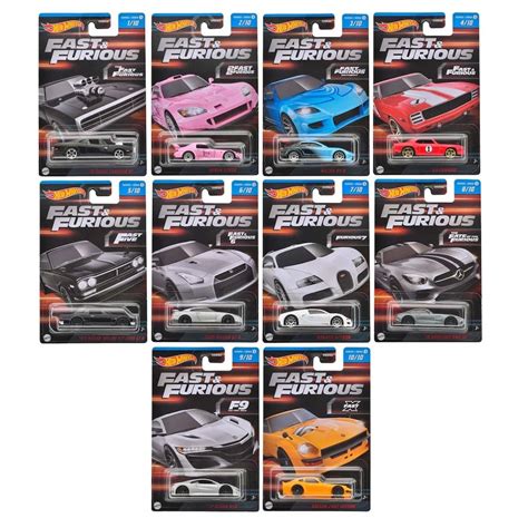 Комплект от 10 метални коли Hot Wheels Fast Furious S3 Series 3 1 64 многоцветен eMAG bg