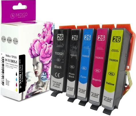 Tusz INKDIGO 5X TUSZ DO EPSON T2621 XL XP510 XP600 XP605 XP610 Do