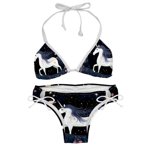 Starry Unicorn Detachable Sponge Adjustable Strap Bikini Set Two Pack Great For All Scenes One