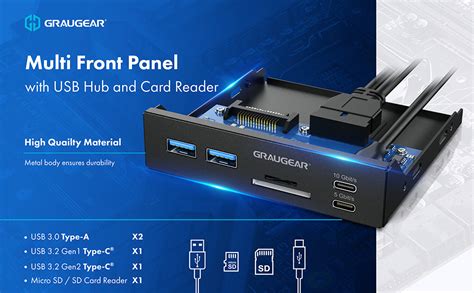 GRAUGEAR 6 Schnittstellen Front Panel In 3 5 Zoll USB3 2 Gen2 2x2