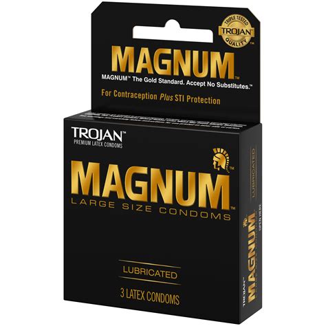 Trojan Magnum Large Lubricated Latex Condoms 3 Count