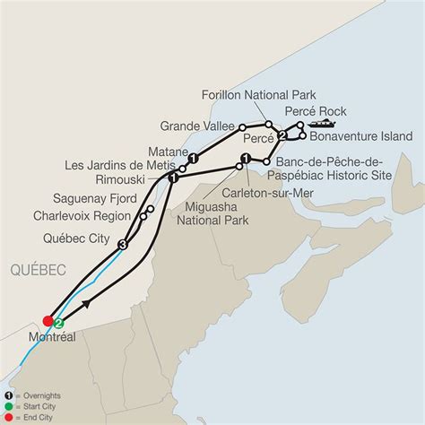 Quebec In Depth With The Gaspe Peninsula Map Forillon National Park