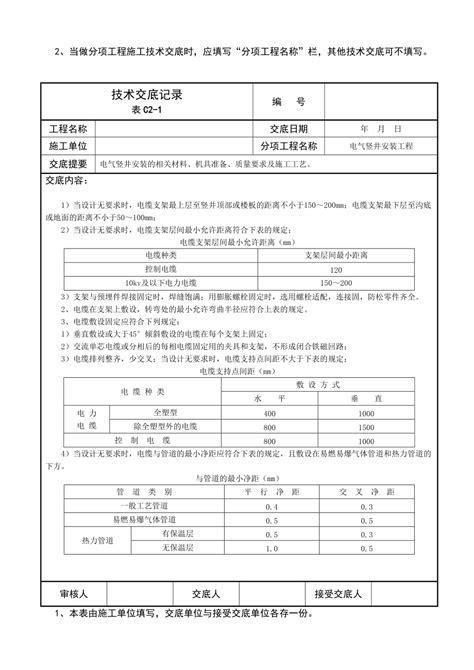 电气竖井安装工程技术交底记