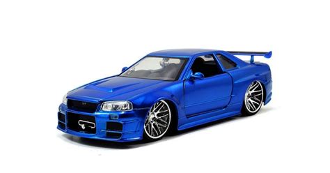 Brians Nissan Skyline Gt R R34 Fast And Furious Kék Modell Autó 124