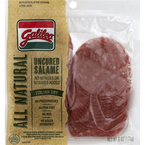 Galileo Salame Deli Thin Sliced All Natural Uncured Salami Oz