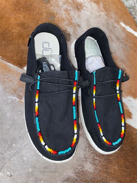 Custom Beaded Hey Dude Shoes Etsy