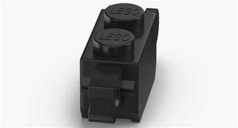 Lego Brick 1x2 Click Hinge Beidseitig Vertikal Schwarz 3d Modell 9