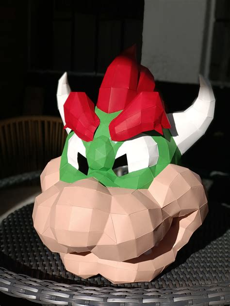 Bowser Papercraft 3d Mario Bros Digital Template Origami