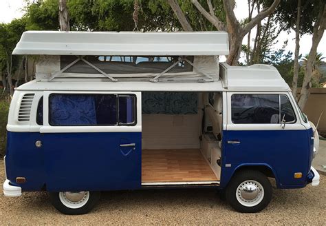 Vw Bus Riviera Camper Blue White Classic Volkswagen Bus