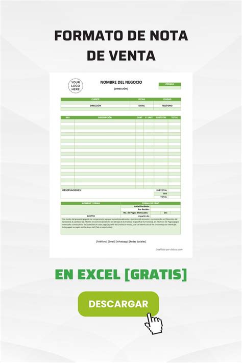 Formato De Nota De Venta Con Pagaré En Word Y Excel Didocu Nota