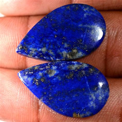 44 80 Cts 100 Natural Blue Lapis Lazuli Pair Matched Cabochon Gemstone