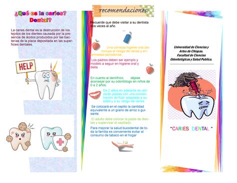 Triptico Prevención De Caries En Niños Universidad De Ciencias Y