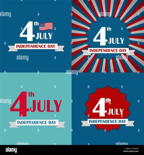 Independence Day Poster Set Vector Illustration Stock Vector Image