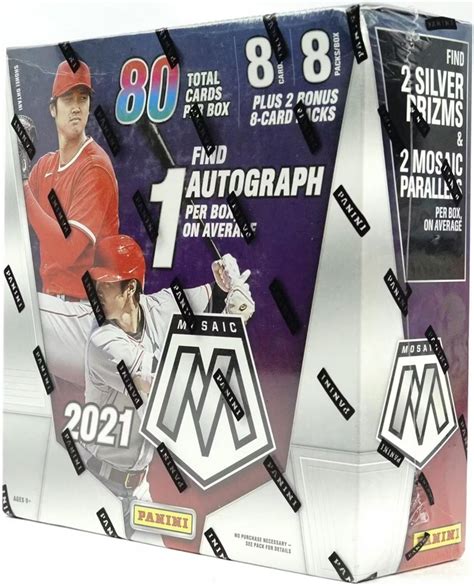 2021 Panini Mosaic Baseball 80 Card Mega Box Reactive Blue Parallels