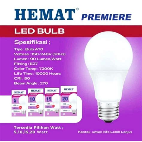 Jual Hemat Premiere W W W W Lampu Led Hemat Berkualitas Cahaya