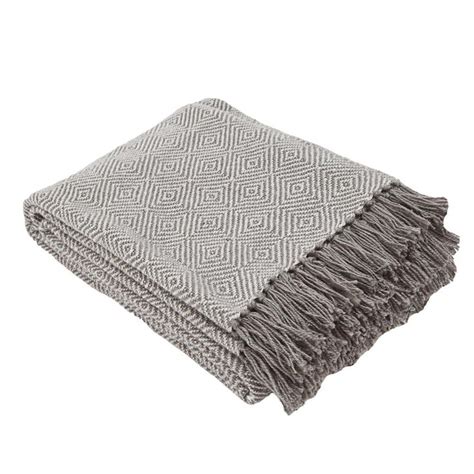 Diamond Tabby Blanket Dark Grey Throw Weaver Green Throw Blanket