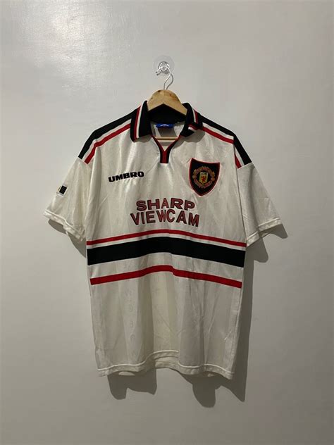 Vintage Umbro Manchester United Sharp Viewcam Away Treble 1999 Man Utd