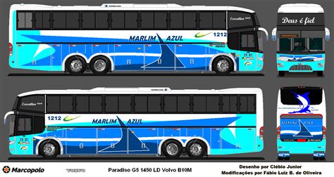 ROCHA DESENHOS Marcopolo Paradiso GV 1450 Volvo B10M Kit G6 Leito