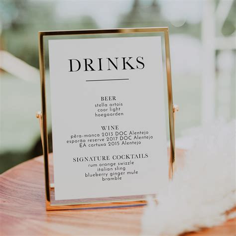 Wedding Drink Menu, Wedding Signature Drinks, Signature Cocktail ...