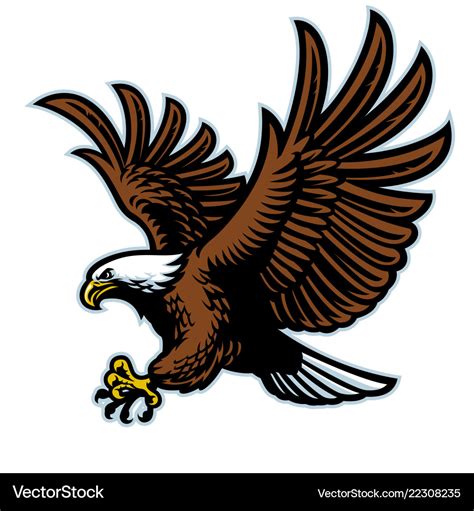 Flying bald eagle mascot Royalty Free Vector Image