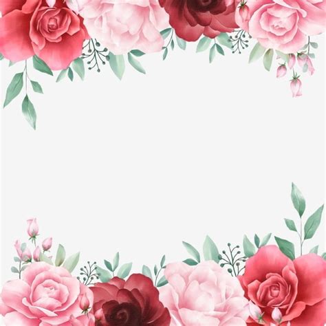 Romantic Floral PNG Picture, Romantic Watercolor Floral Border For ...