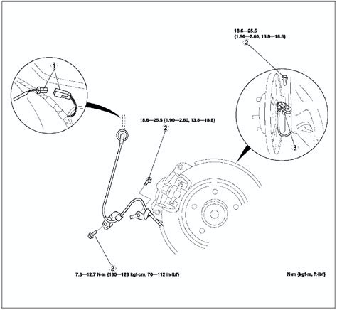 Mazda Service Manual Rear Abs Wheel Speed Sensor Removal