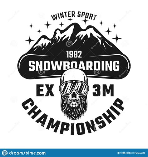 Emblema Del Vector Del Campeonato De La Snowboard Ilustraci N Del