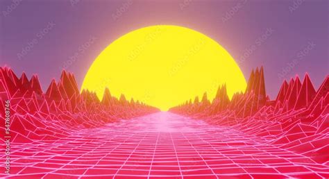 4K metaverse futuristic footage video, background 1980s and 1990s retro ...