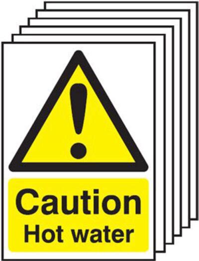 Caution Sign Hot Water Safety Supplies Morsafe UK