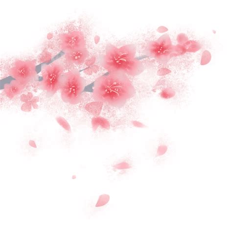 Dreamy Peach Petals Falling Dream Watercolor Pink Png Transparent