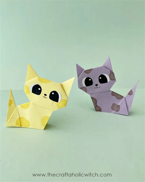 2 Easy Ways To Fold Cute Origami Cats Video Tutorial 2 Cute