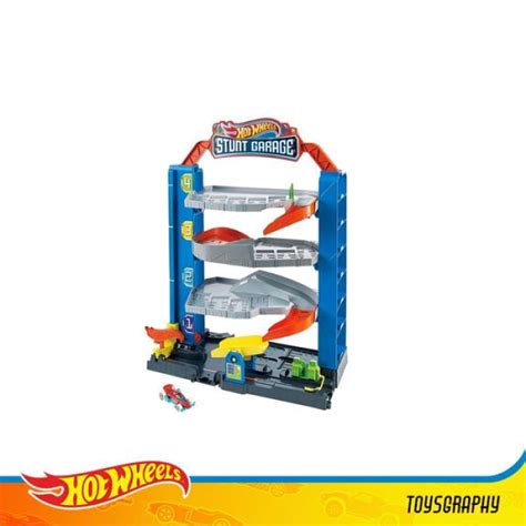 Promo Hot Wheels City Stunt Garage Playset HotWheels Robo Beast Track Diskon 9 Di Seller